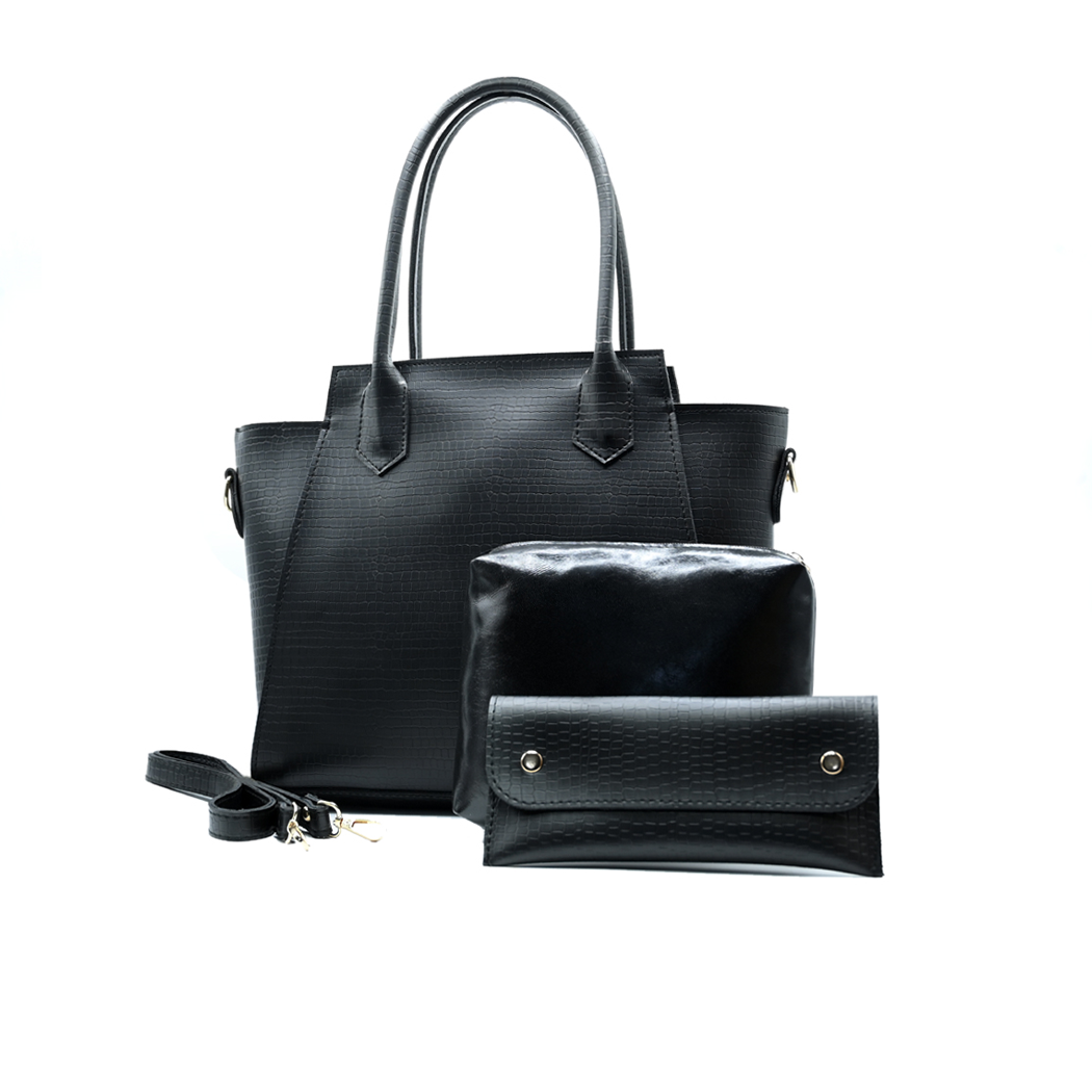 Structured Box Tote – Black