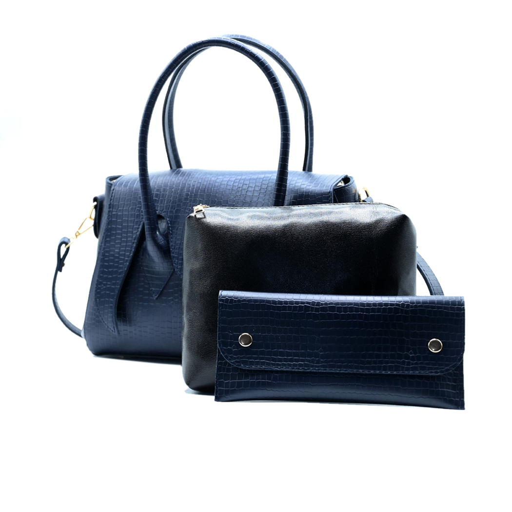 Flap Satchel Bag – Navy Blue