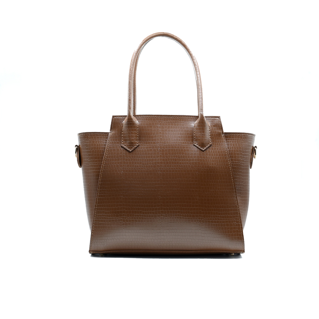 Structured Box Tote – Brown