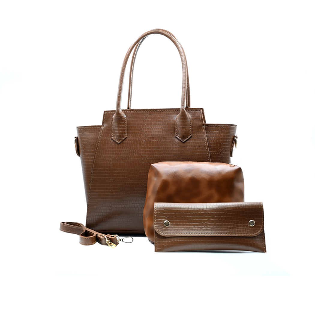 Structured Box Tote – Brown