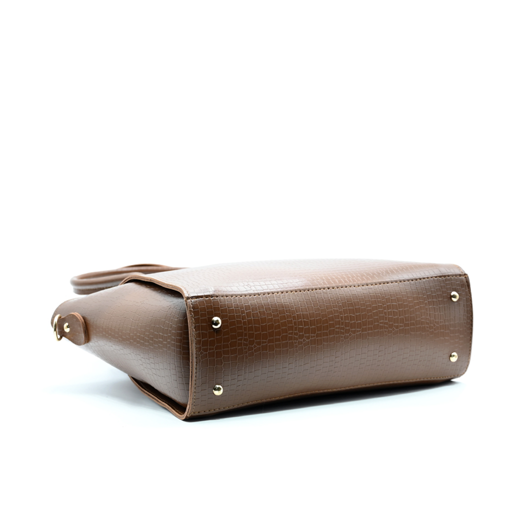 Structured Box Tote – Brown