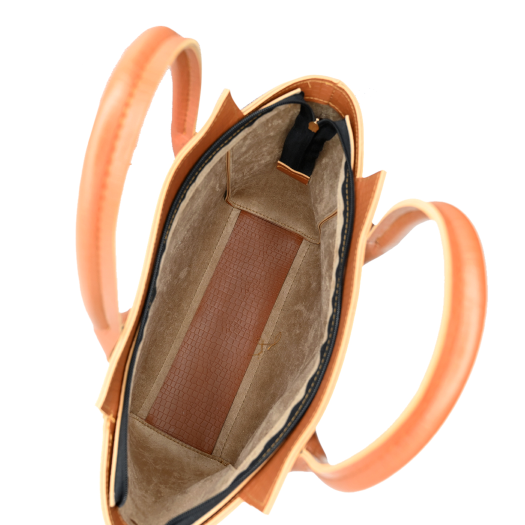Structured Box Tote – Tangerine