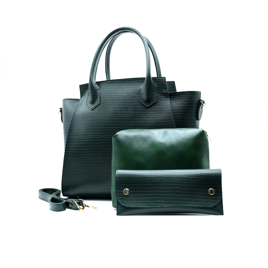Structured Box Tote – Olive Green