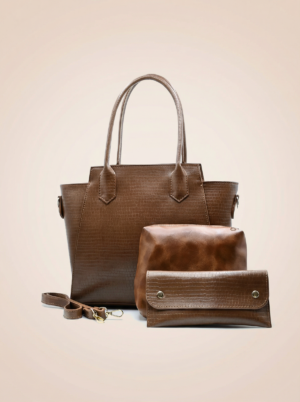 Structured Box Tote – Brown
